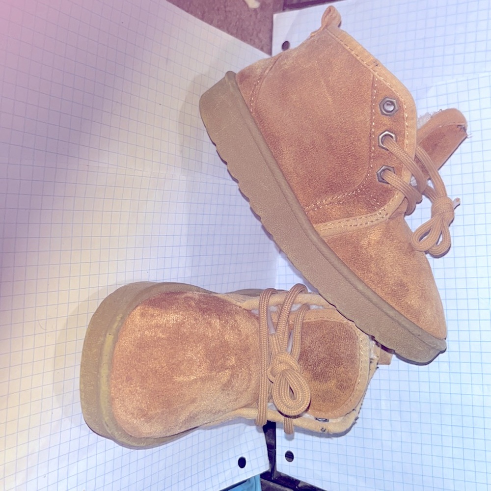 American Exchange brown suede kids moccasin boot size 10